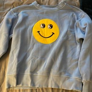 Baby blue smily ying yang sweater